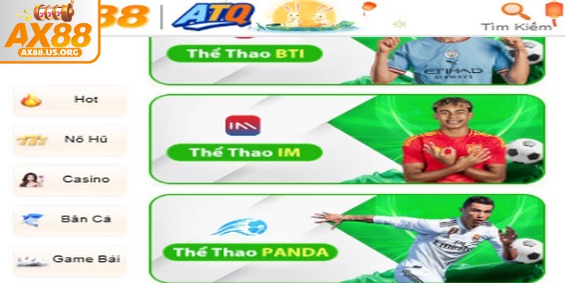 Những nhà cung cấp hàng đầu mang đến nhiều lựa chọn cho sảnh Thể thao AX88